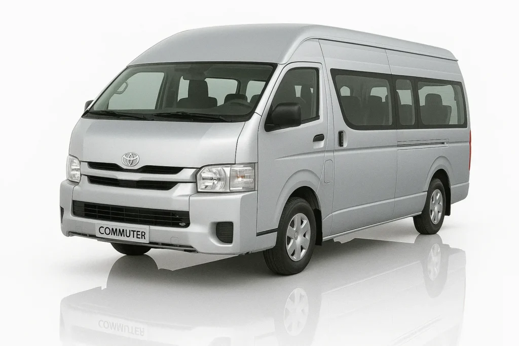 Commuter interior with AC, luxury seats, and space