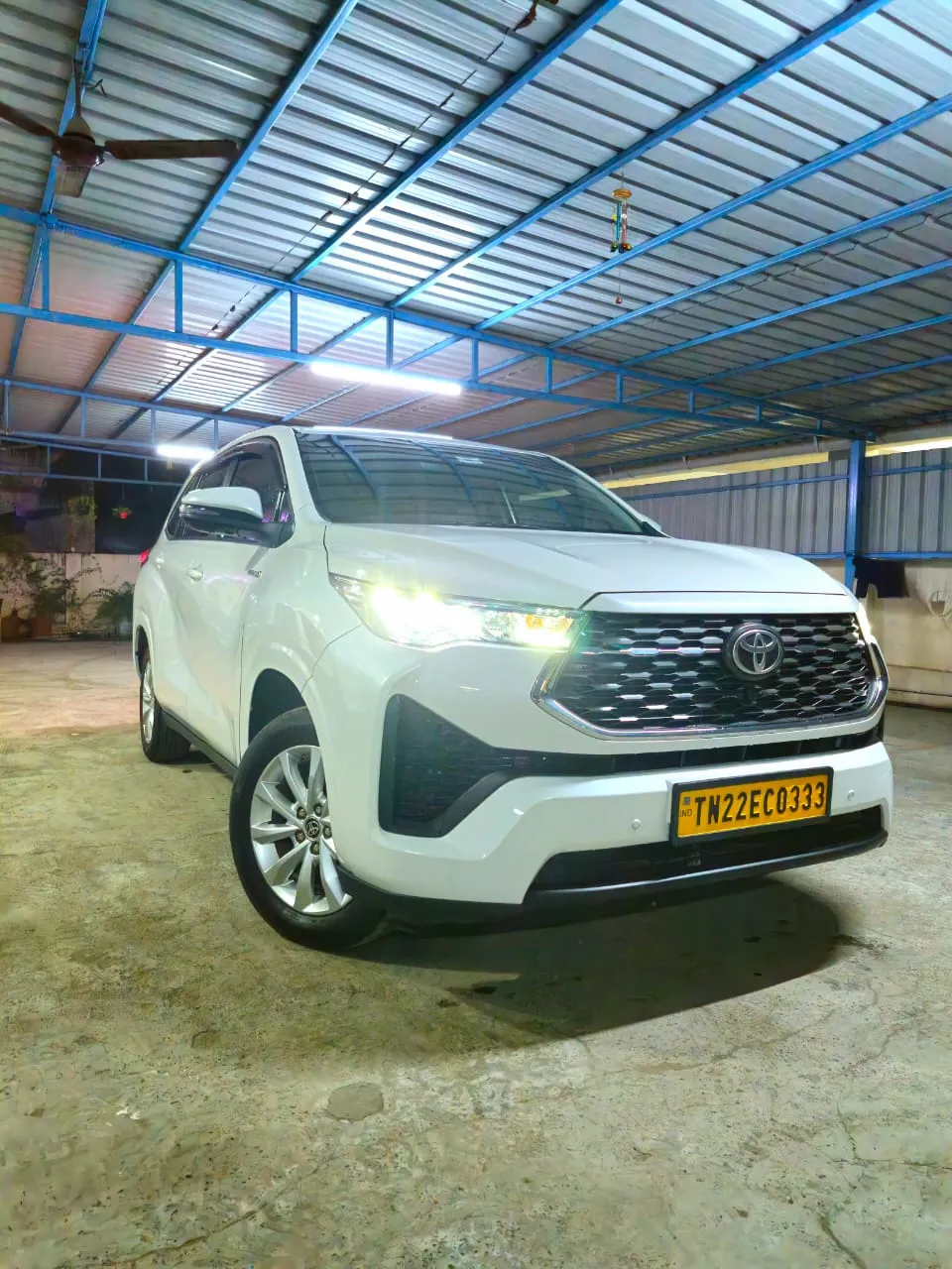Digital panel and leather seats in luxury car for rent