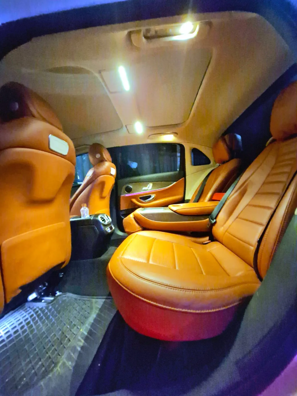 Luxury wedding car available for rent with plush seats