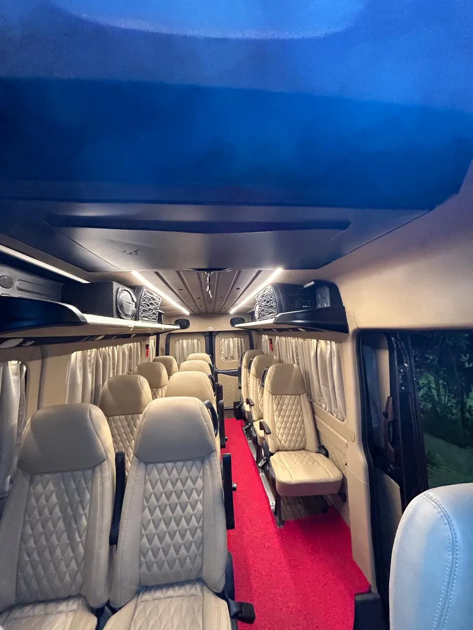 Luxury van interior for rental, trip, and meetings