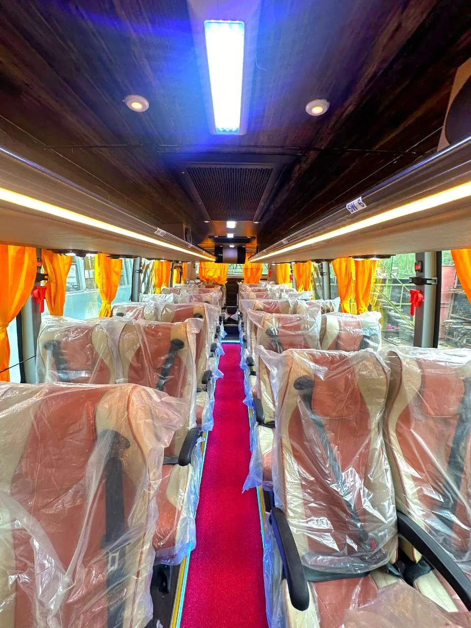 Corporate and wedding trip bus with wide body