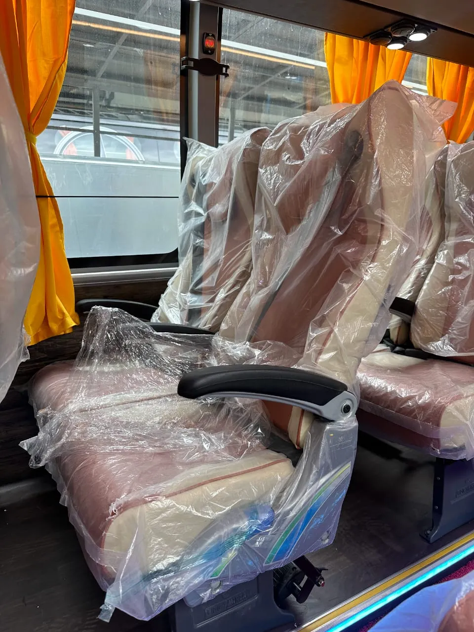 Comfortable 35 seater bus with digital board inside