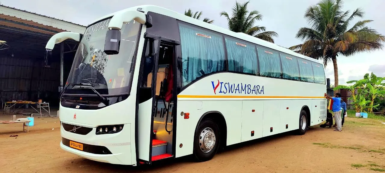 45 seater luxury bus interior with space and display