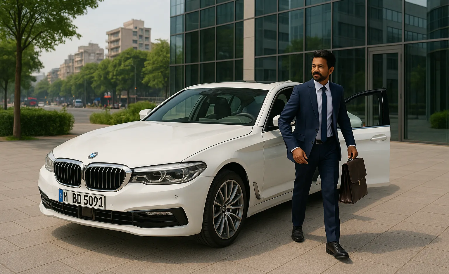 White Luxury Car For Professional Travel